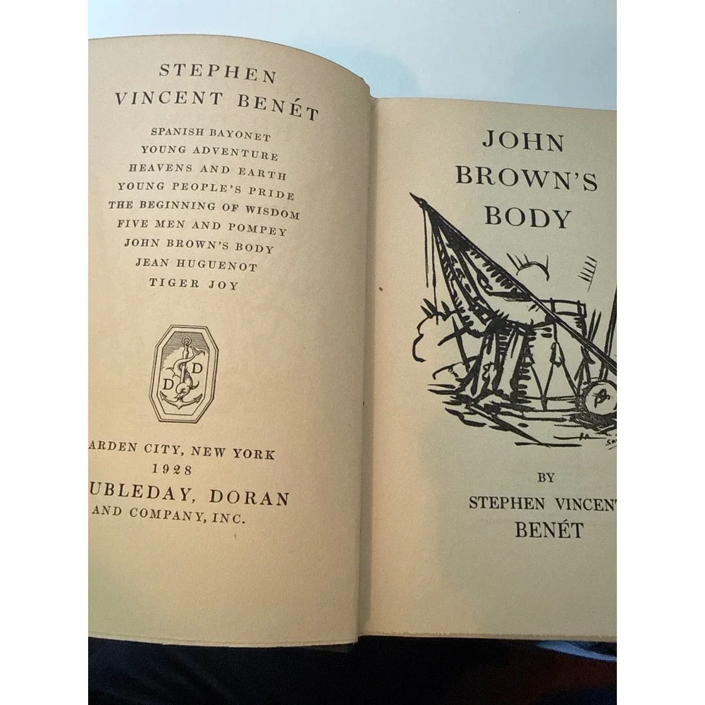 John Brown's Body Stephen Vincent Benet 1928 First Edition Doubleday Hardcover